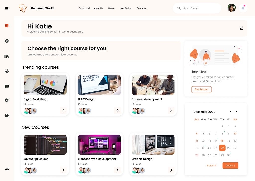 Plataforma de aprendizaje en línea de Benjamin World media 2
