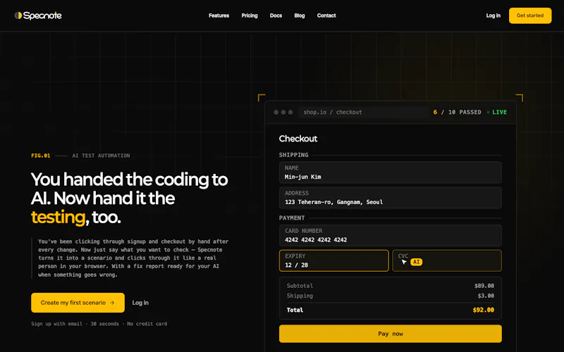 Specnote screenshot 1