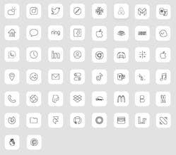 iOS 14 pixel perfect minimalist icon set gallery image