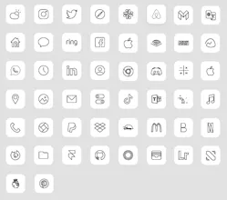 iOS 14 pixel perfect minimalist icon set gallery image