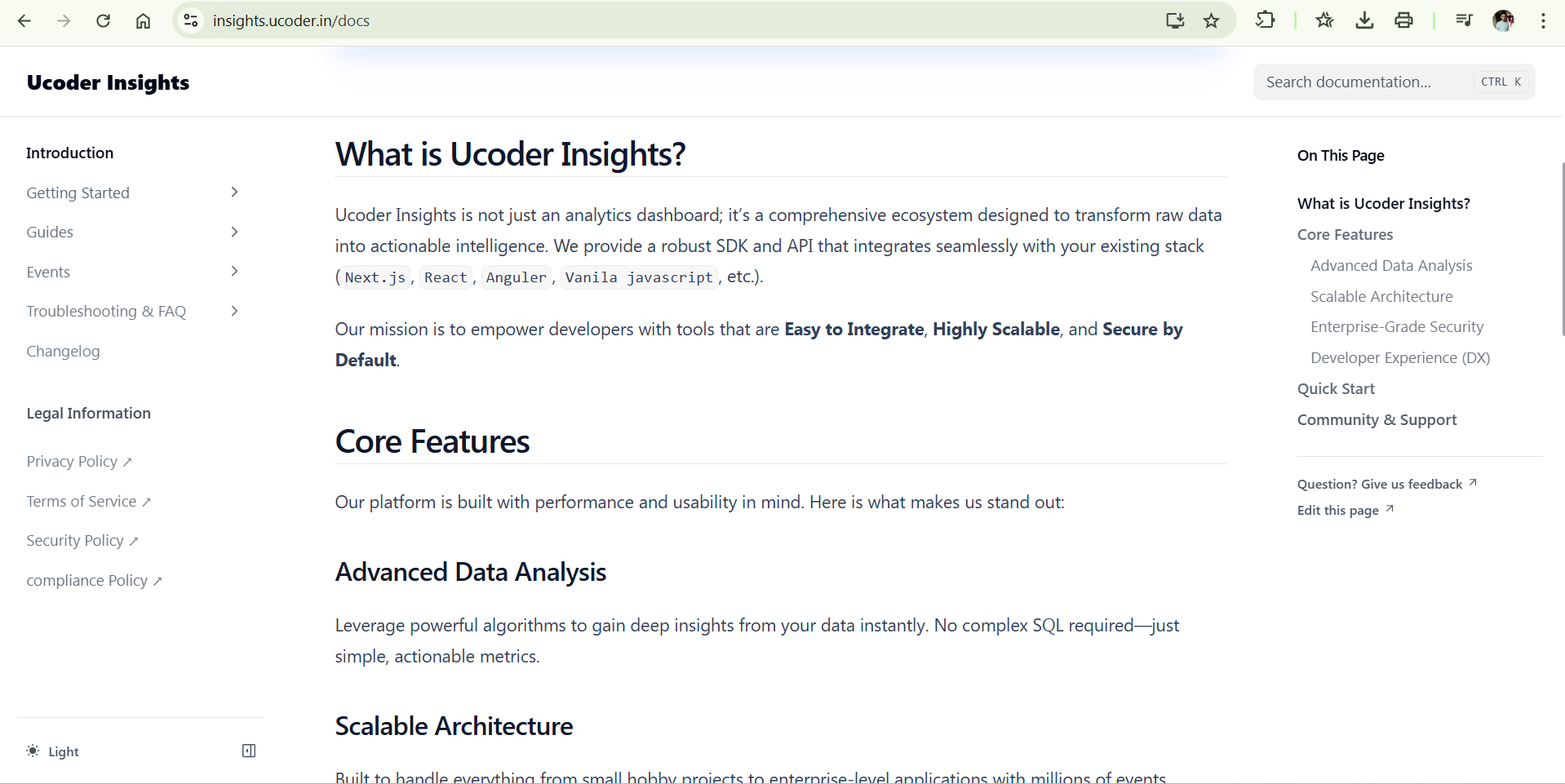 Ucoder Insight - Screenshot 3 showing product features and functionality