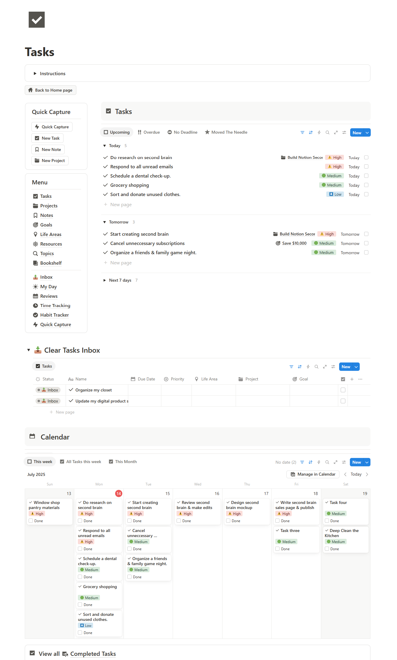 Notion Second Brain Template gallery image