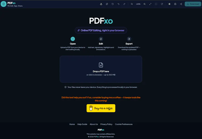 Online — Fill, Sign & Edit PDFs Free screenshot 1