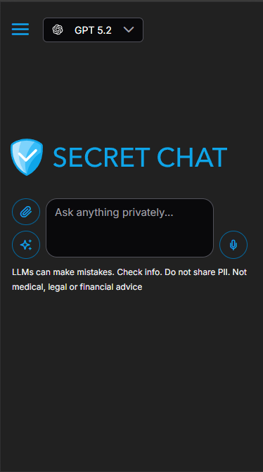 Secret Chat - Private Multi-LLM AI - Main product screenshot demonstrating key features and user interface