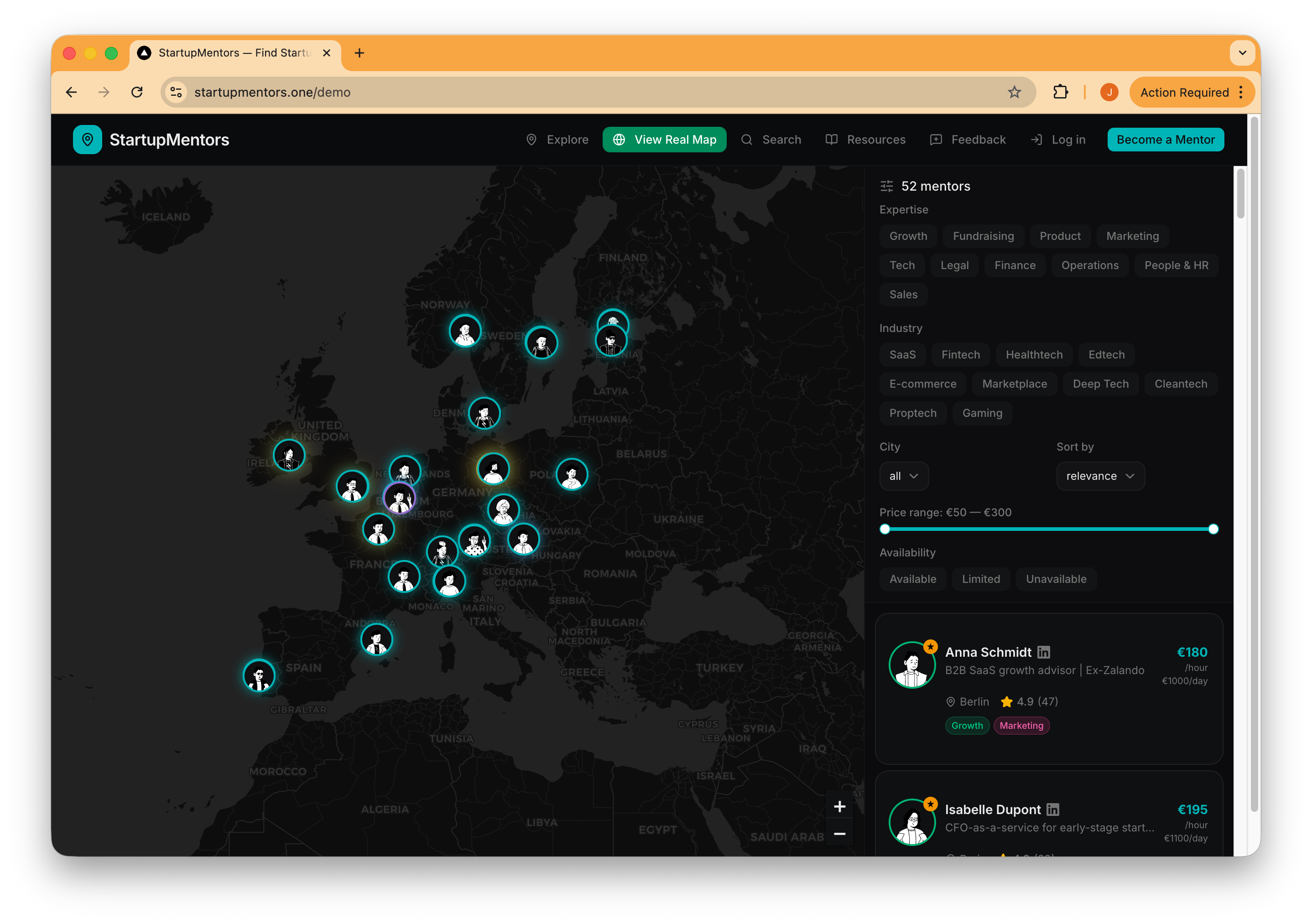Startup Mentors Map gallery image