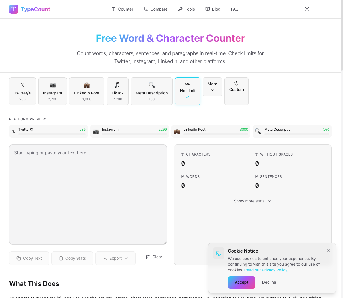 TypeCount - Screenshot 2 showing product features and functionality