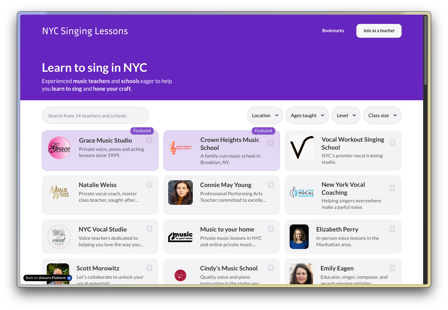 Leçons de chant de New York media 2