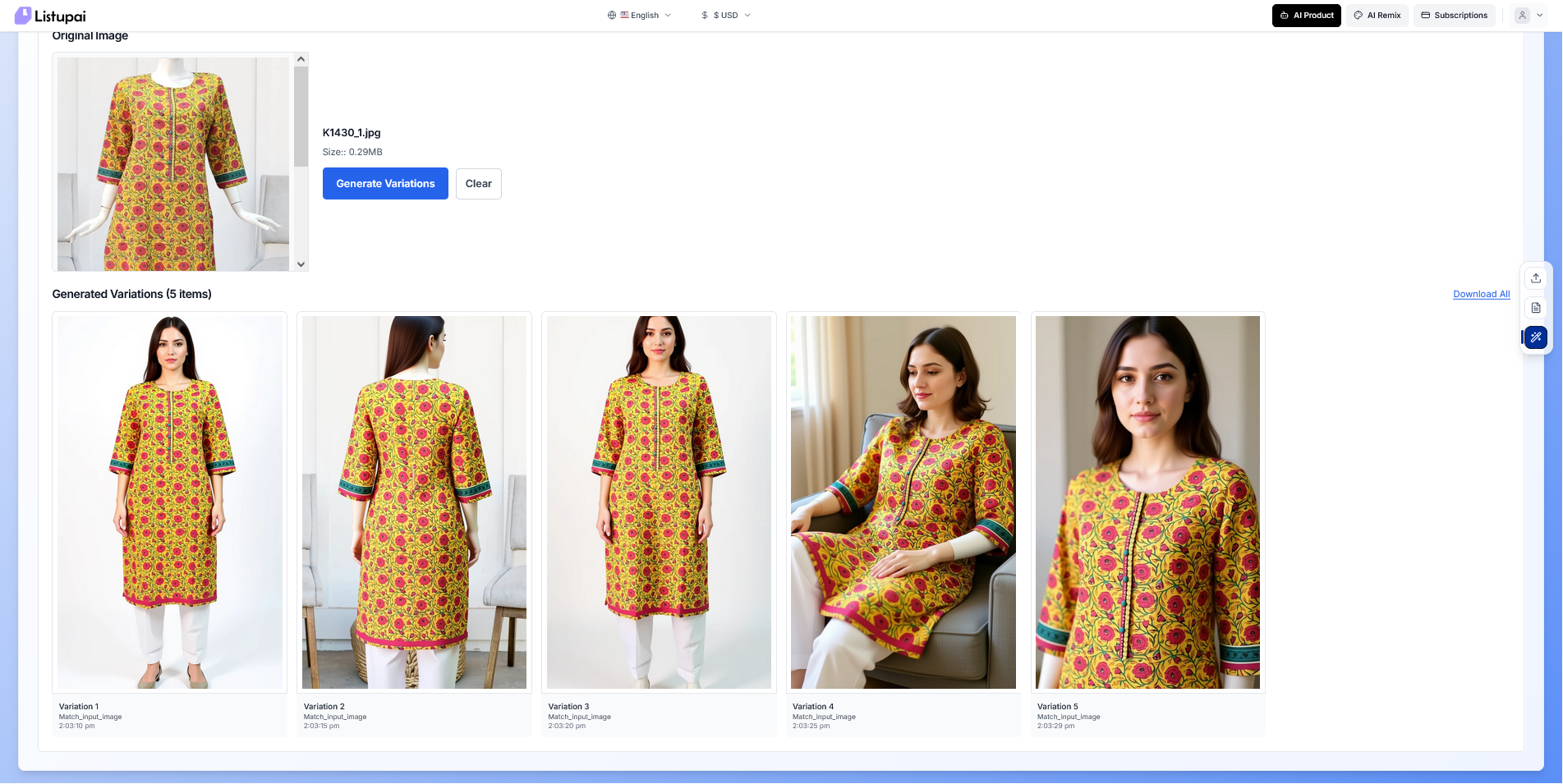 ListupAI - Screenshot 4 showing product features and functionality