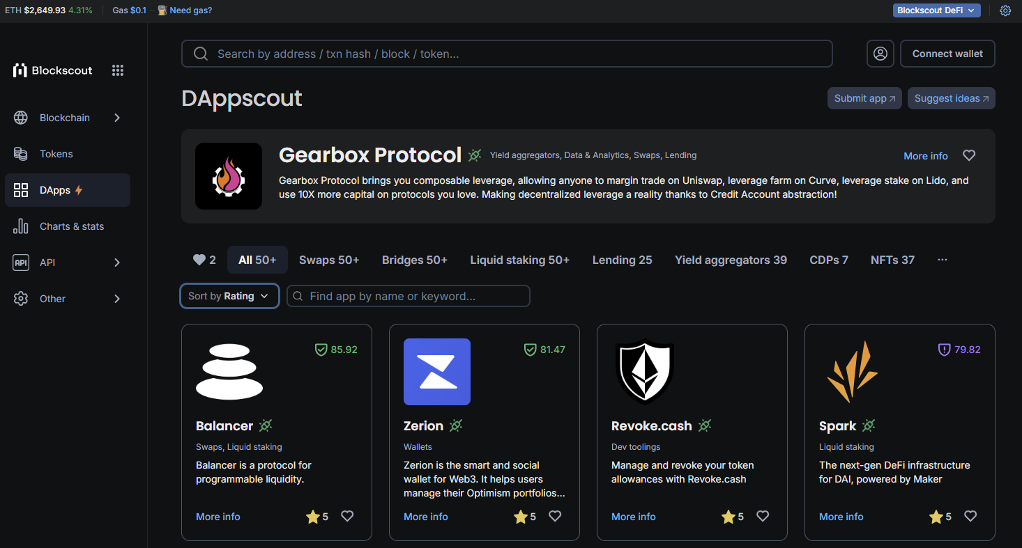DAppscout - Explore top Web3 DApps | Blockscout media 2