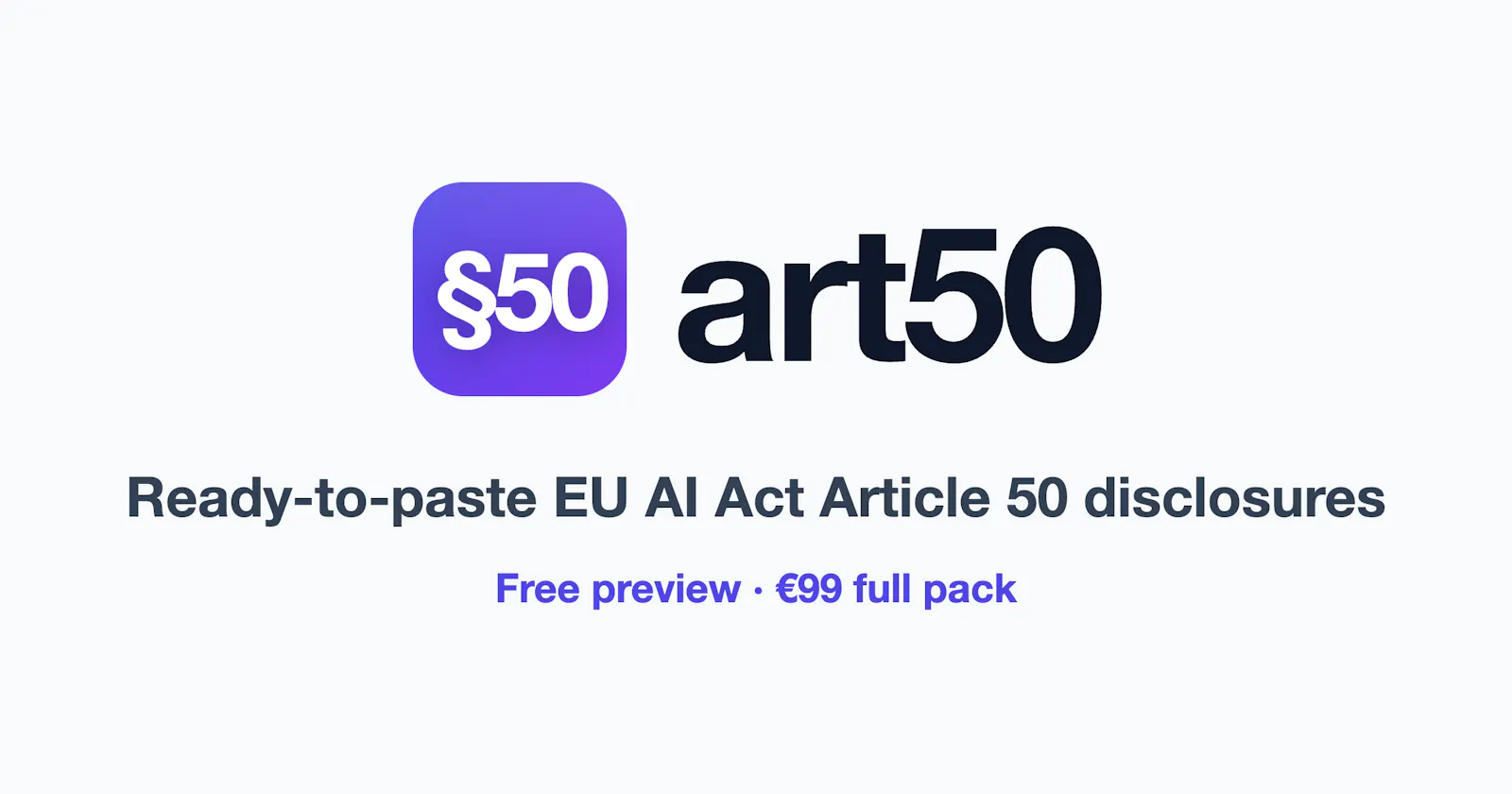 AI Act Article 50 Disclosure Kit screenshot 1