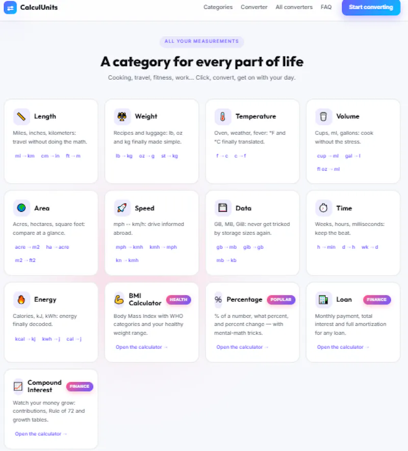 CalculUnits screenshot 1