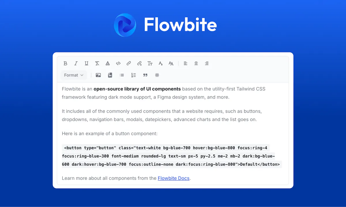 Flowbite WYSIWYG