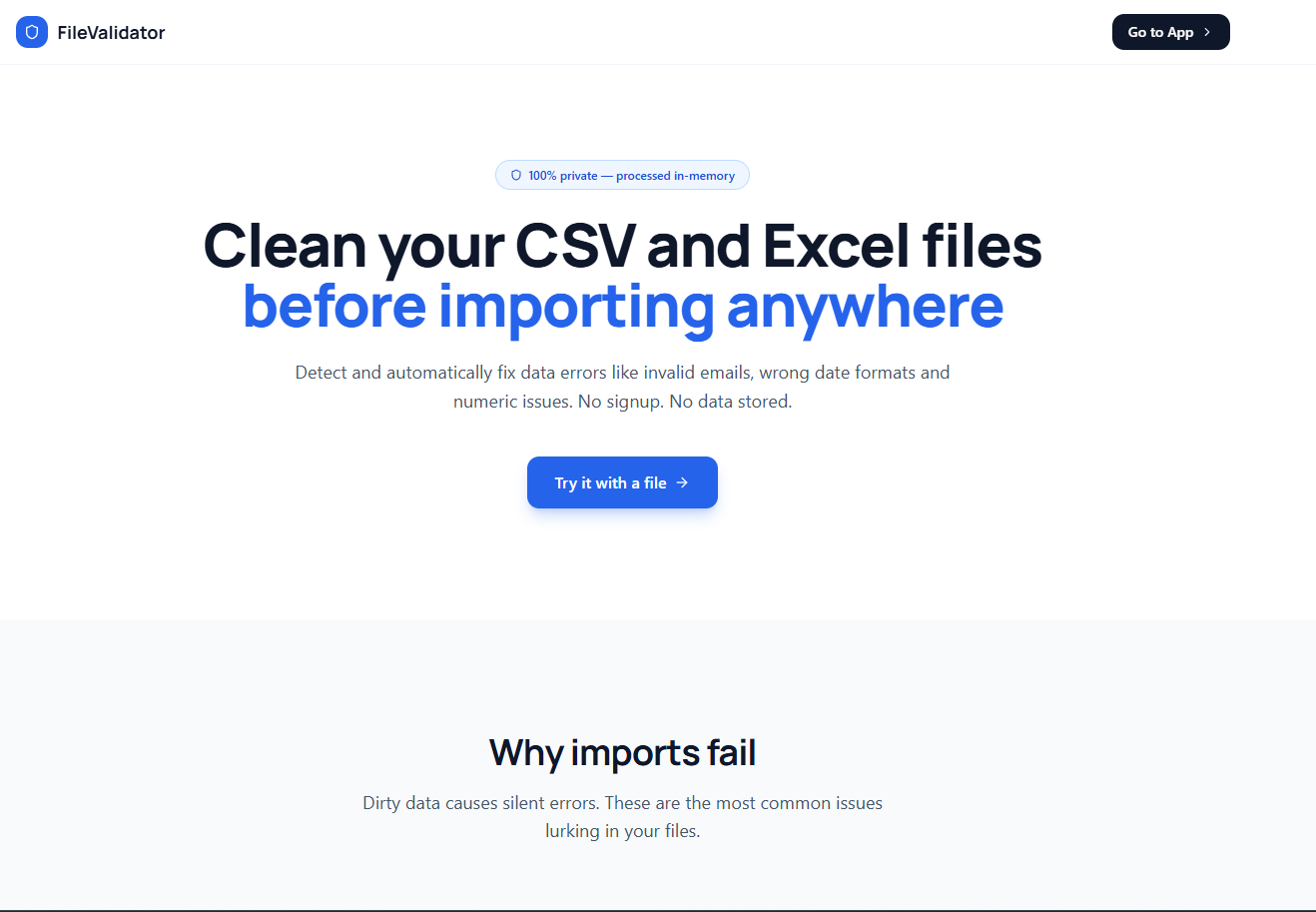 FileValidator - Main product screenshot demonstrating key features and user interface