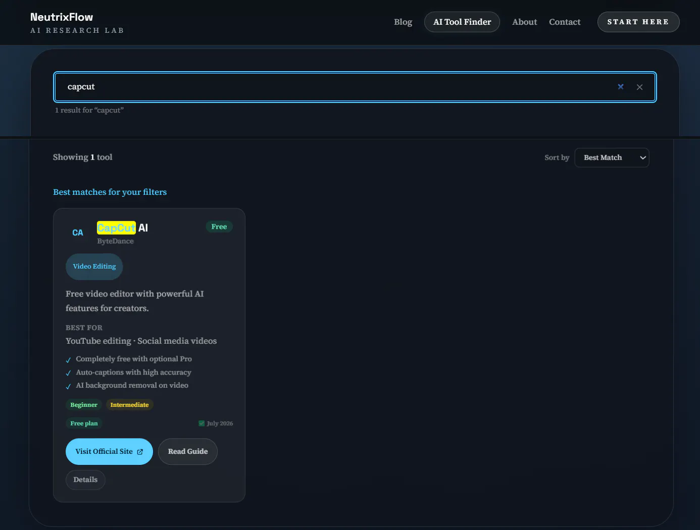 NeutrixFlow AI Tool Finder gallery image