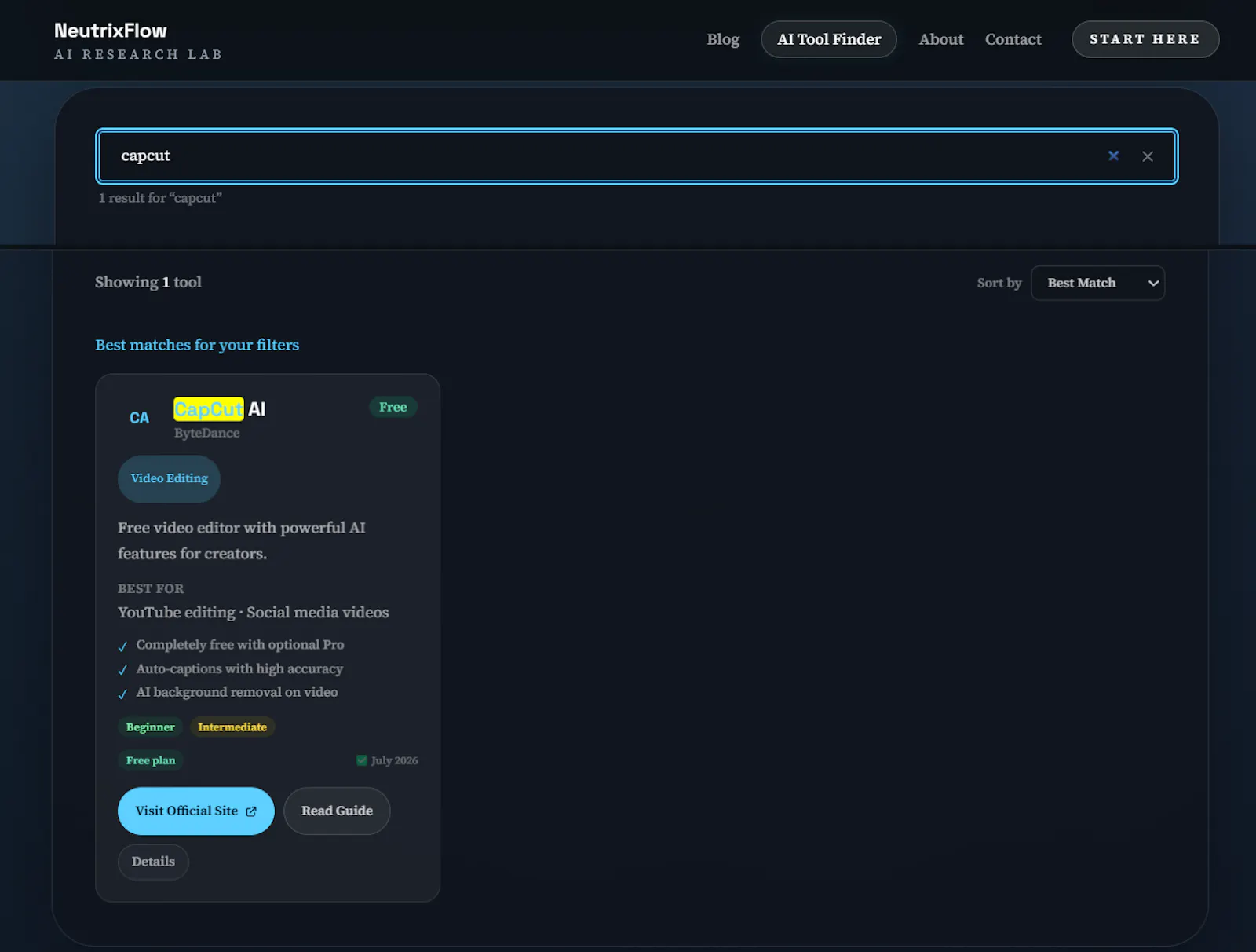 NeutrixFlow AI Tool Finder screenshot 4