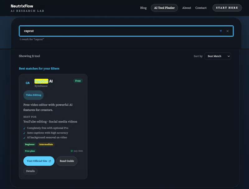 NeutrixFlow AI Tool Finder screenshot 4