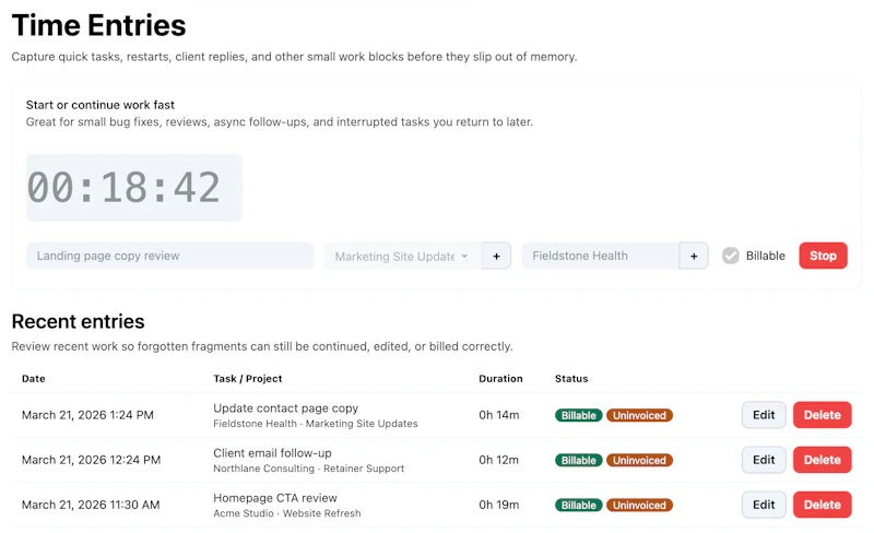 SoloHours screenshot 2