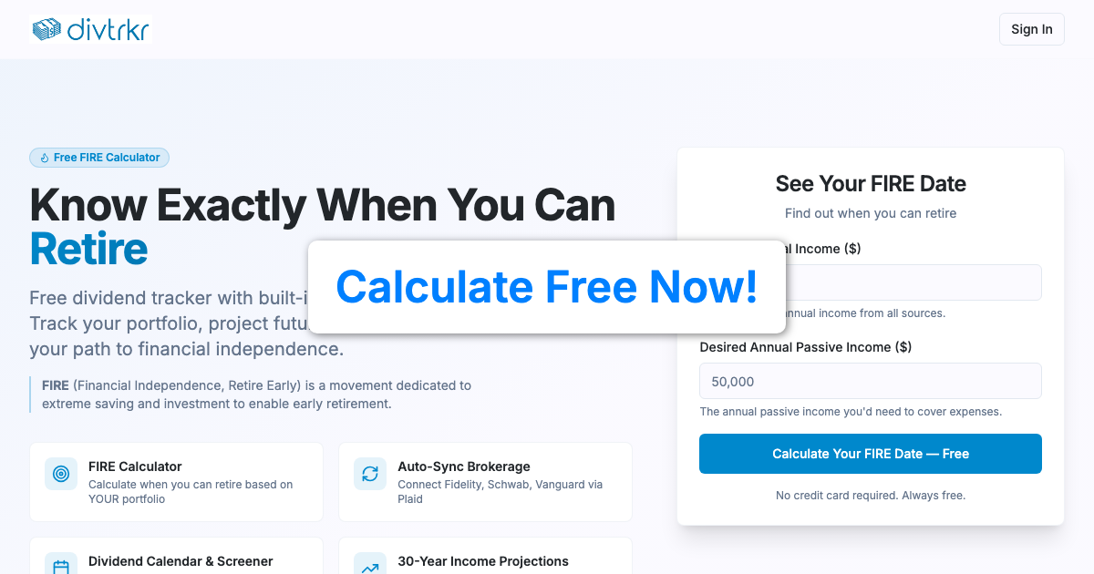 DivTrkr - Main product screenshot demonstrating key features and user interface