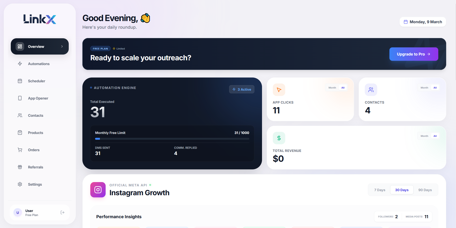 LinkX.Live - Main product screenshot demonstrating key features and user interface