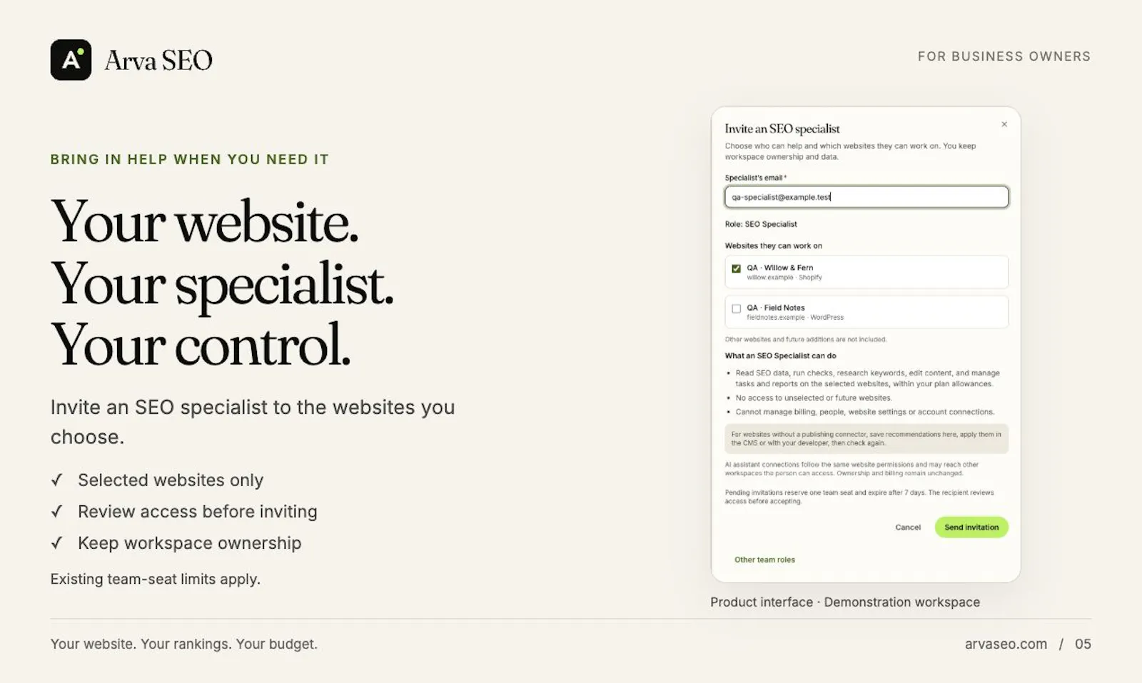 Arva SEO screenshot 6