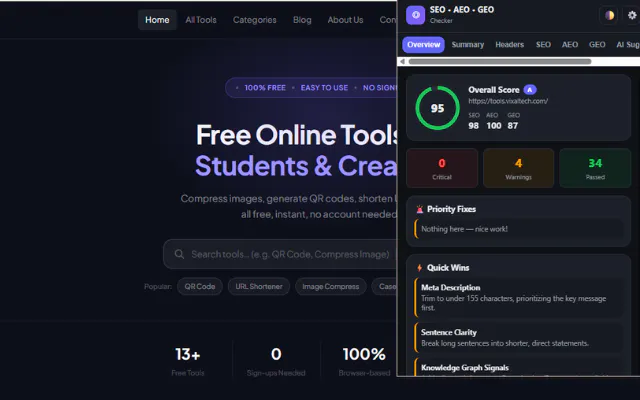 SEO, AEO & GEO audits with AI insights gallery image
