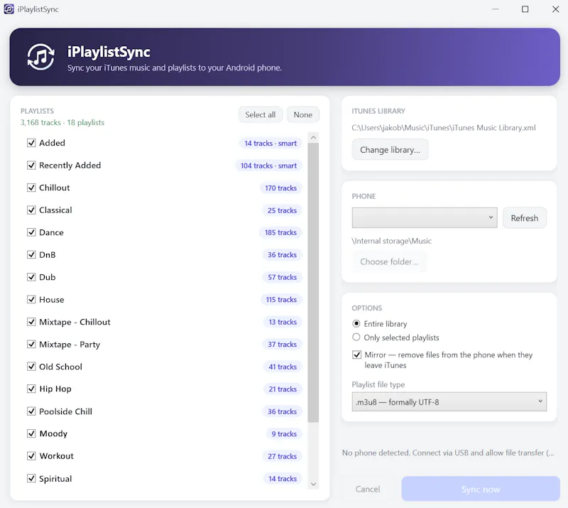 iPlaylistSync screenshot 2