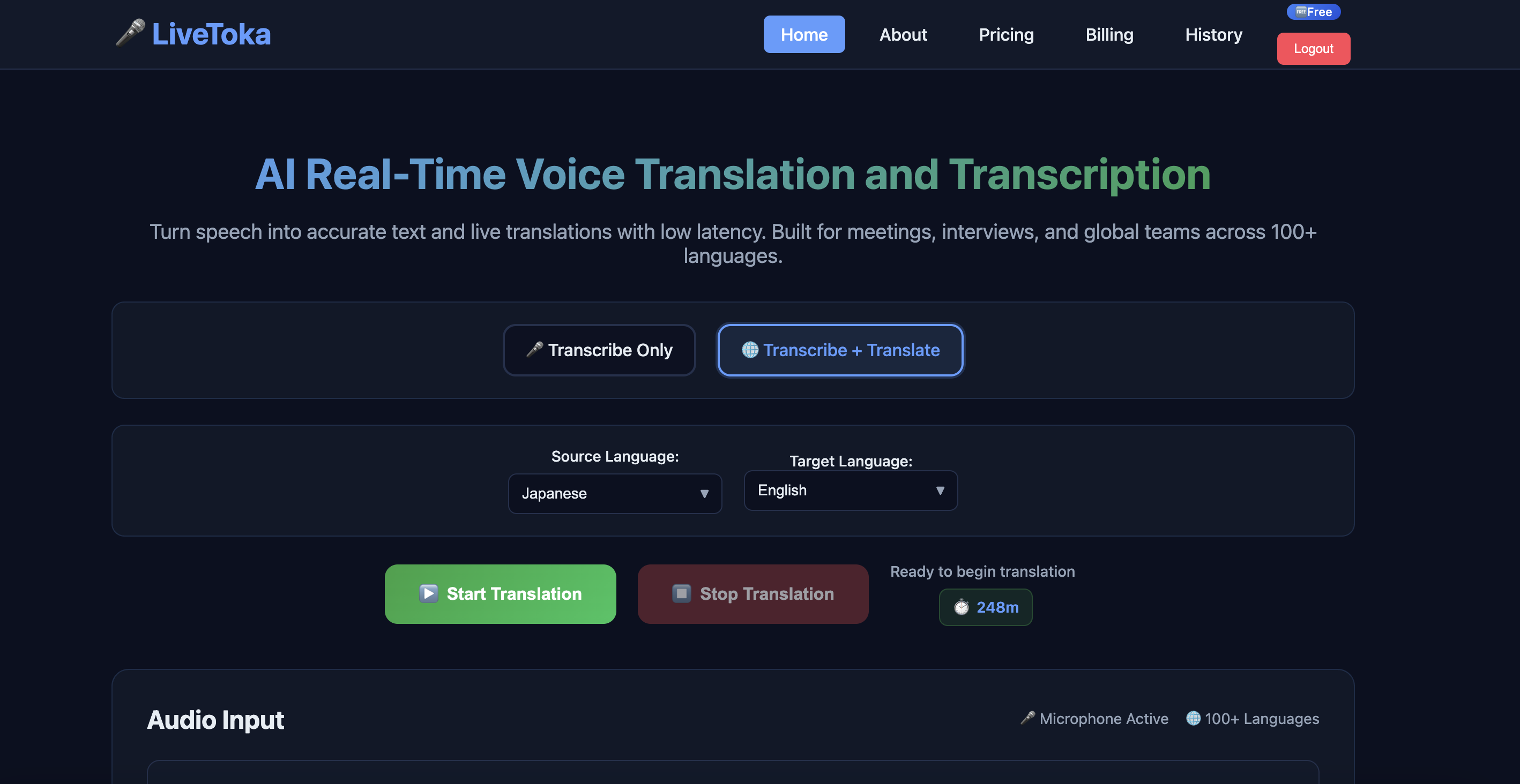 LiveToka - Main product screenshot demonstrating key features and user interface
