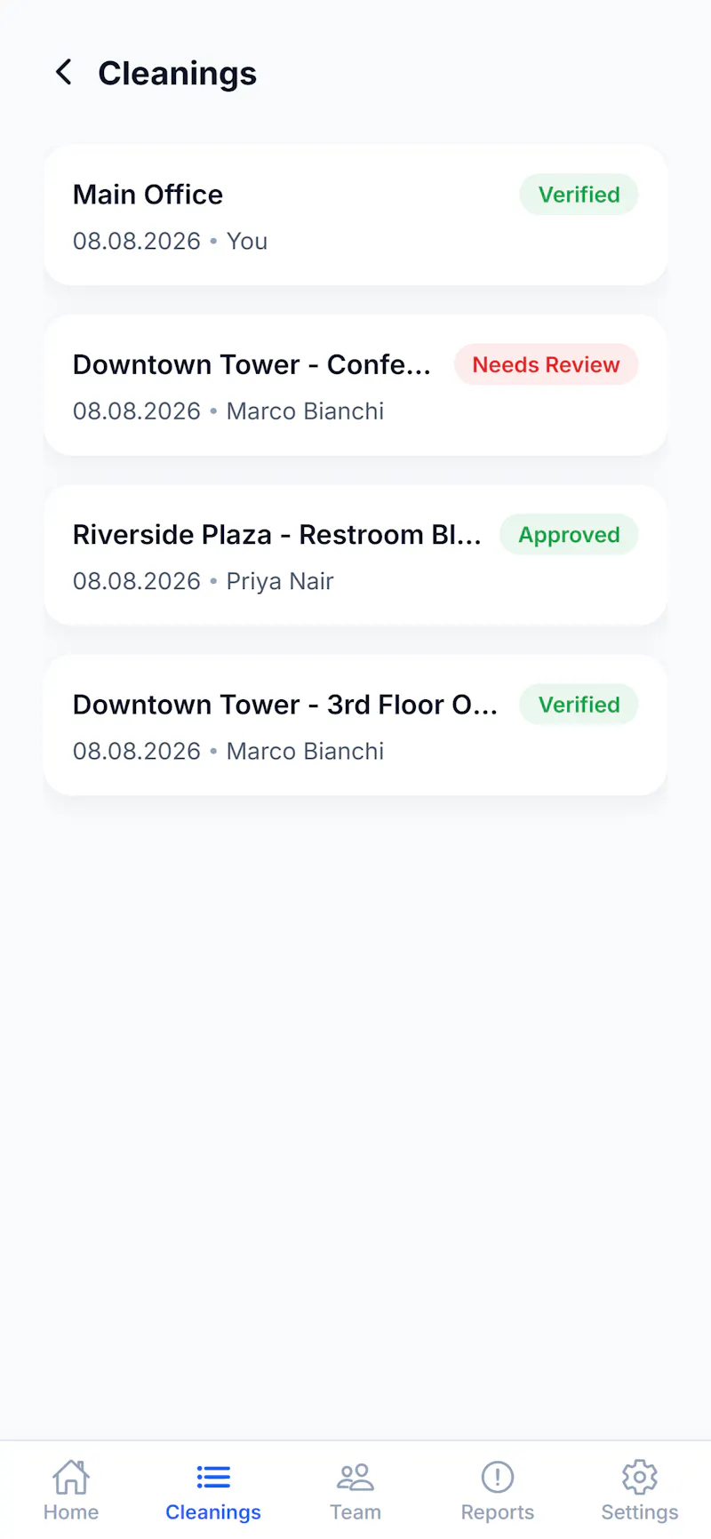 VeriClean: Cleaning Team App screenshot 3