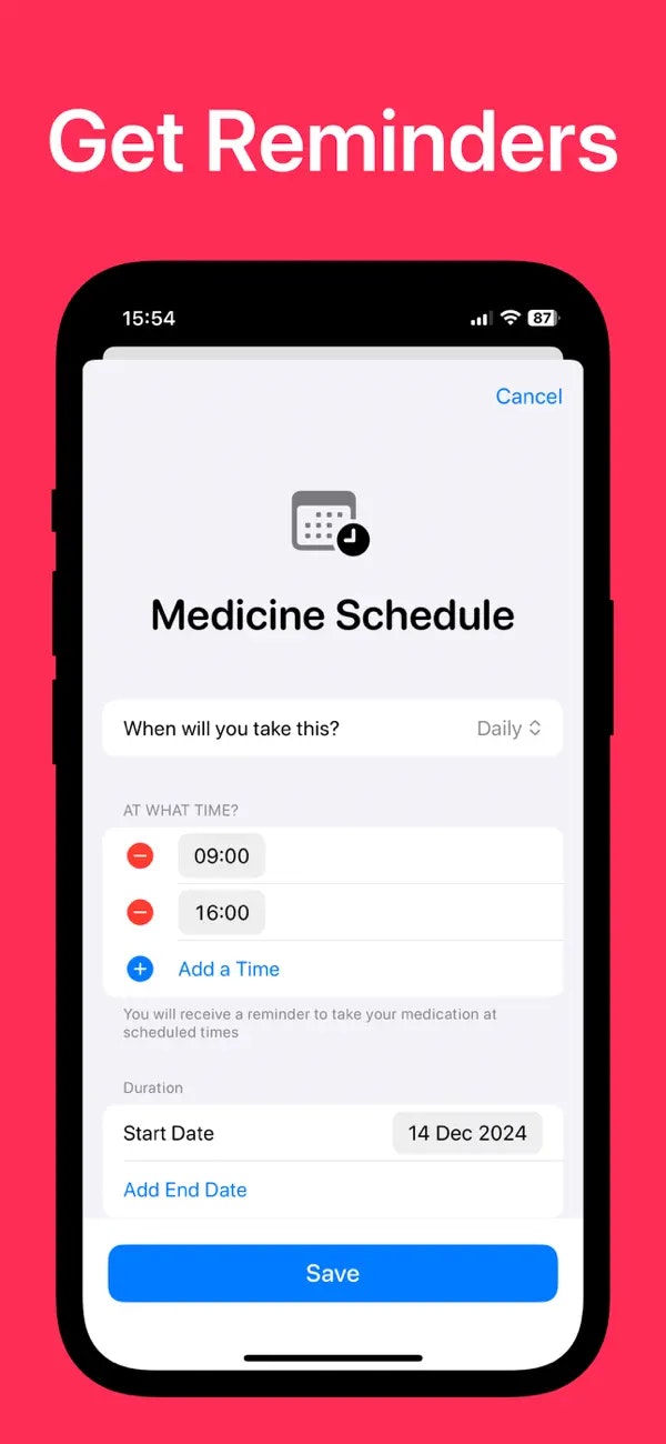 Geneeskunde tracker - Mis nooit een dosis, blijf op het goede spoor media 2