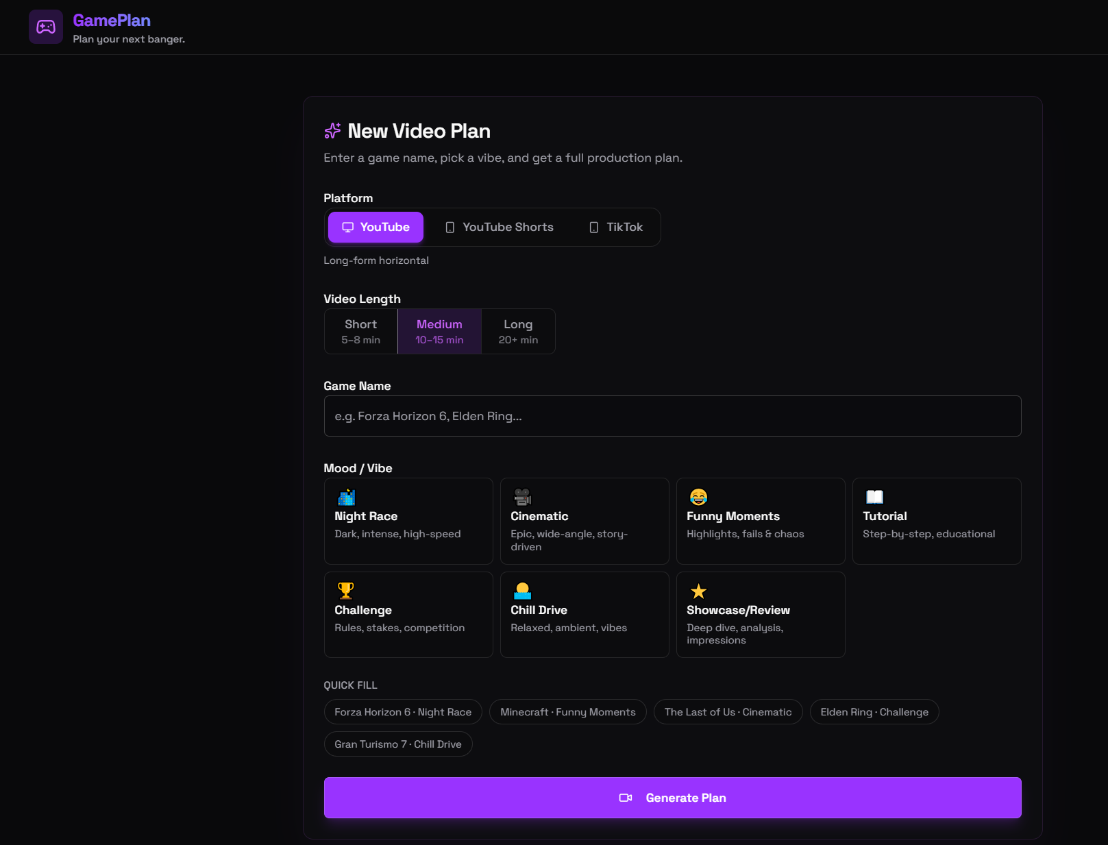 GamePlan YouTube Video Planner for Gamer gallery image