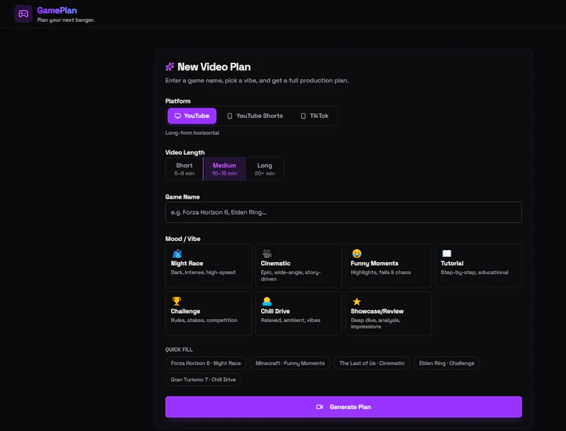 GamePlan YouTube Video Planner for Gamer screenshot 1