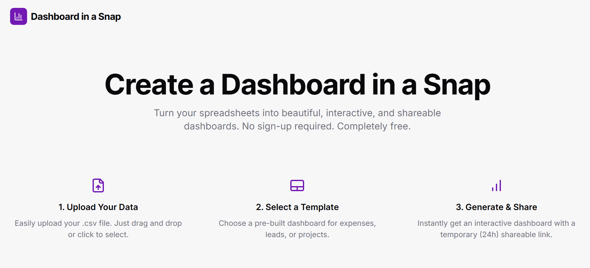 Dashboard in a Snap  gallery image