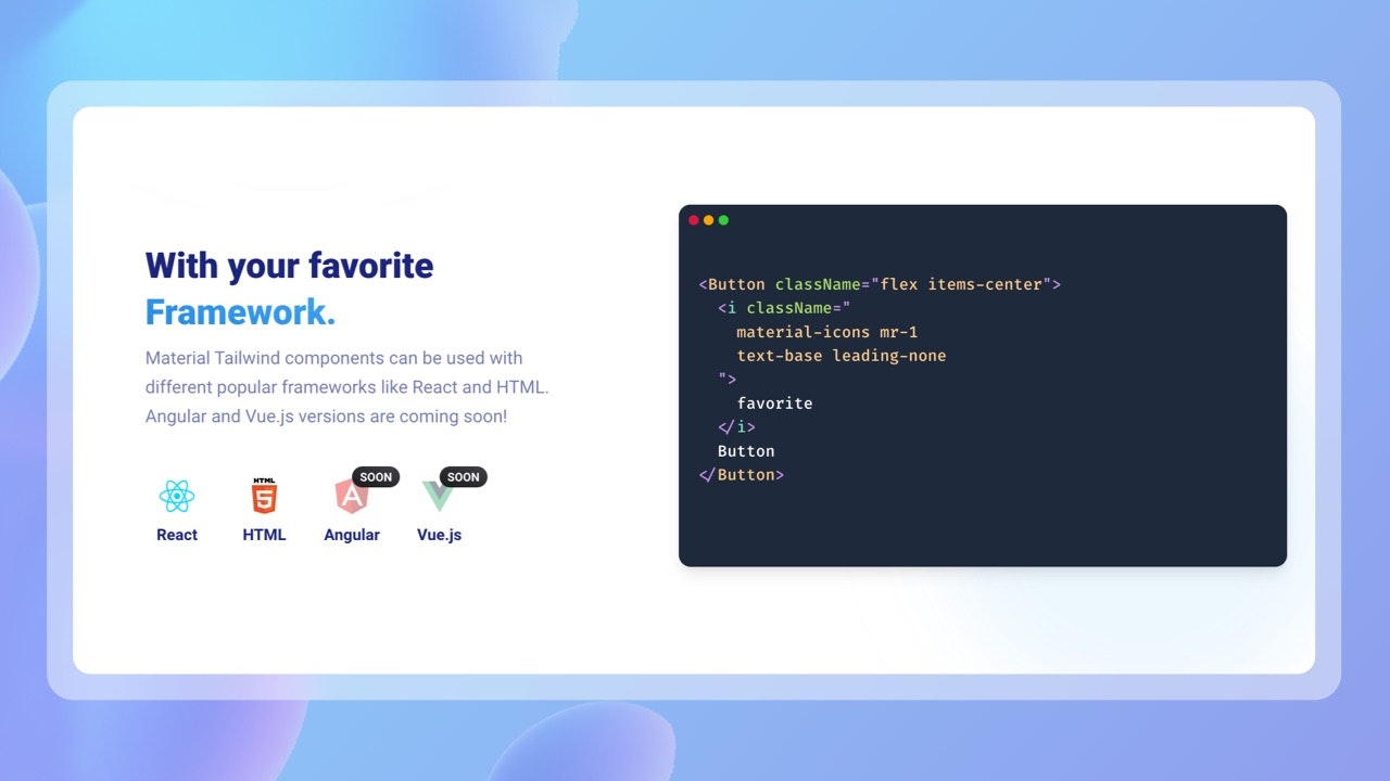 Mídia 4 de Material Tailwind V2 - Biblioteca de componentes para CSS e design de materiais