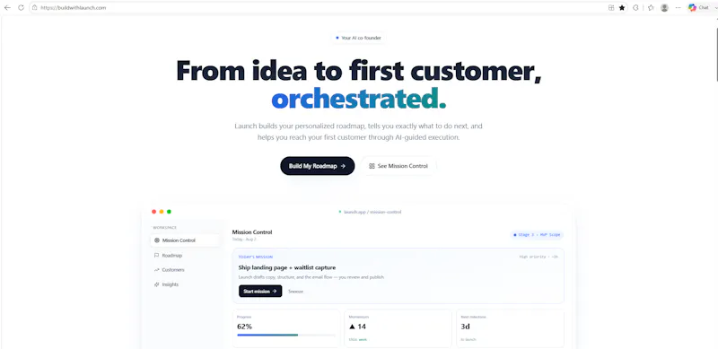Launch screenshot 1
