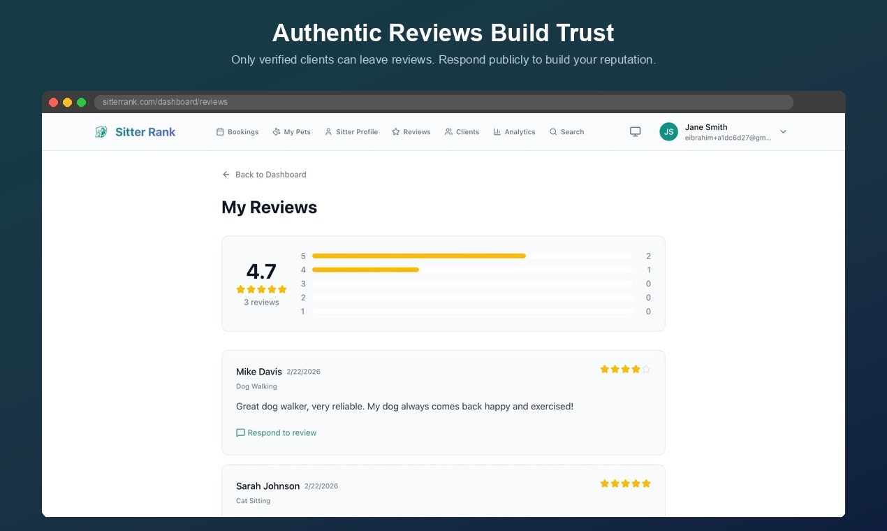Sitter Rank - Screenshot 3 showing product features and functionality