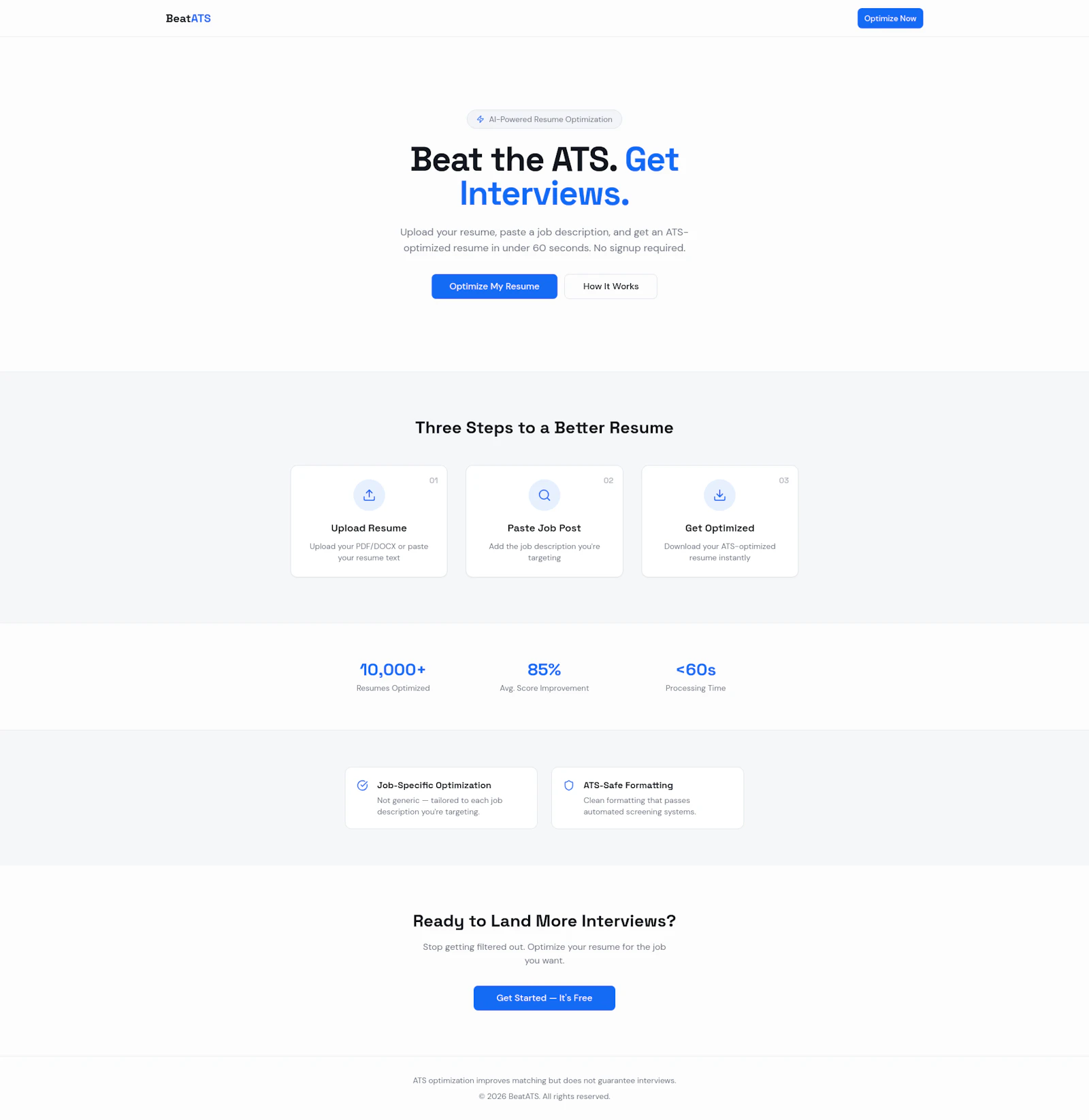 BeatATS — Beat the ATS. Get Interviews. screenshot 1
