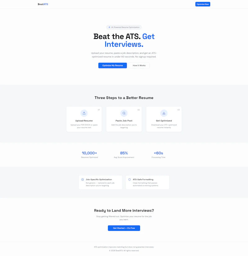 BeatATS — Beat the ATS. Get Interviews. screenshot 1