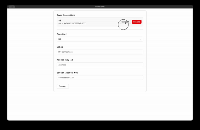 nicebucket - Main screenshot showing features and interface