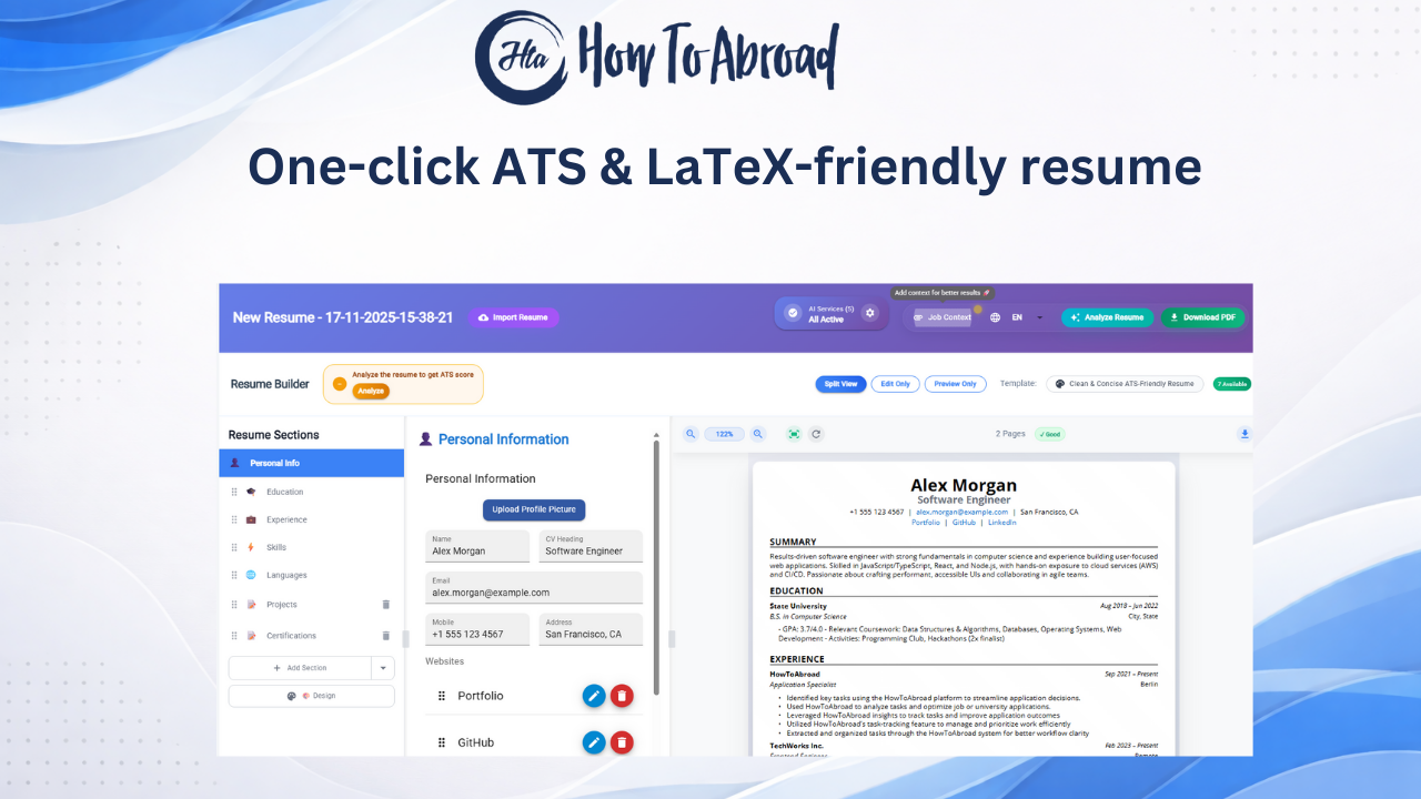 HowToAbroad: Application Tracker gallery image