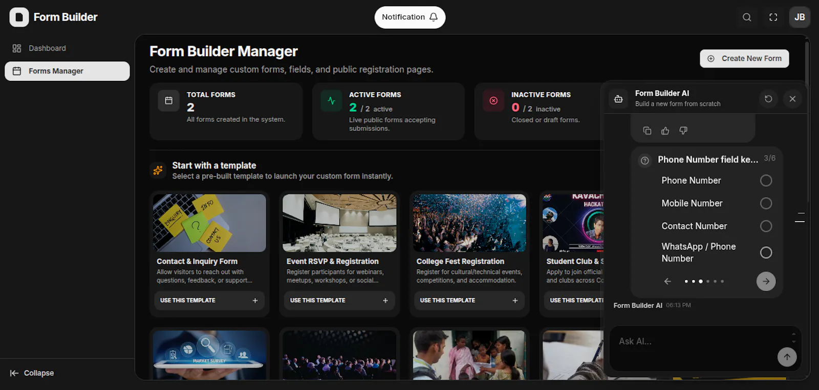 FormBuilder screenshot 2