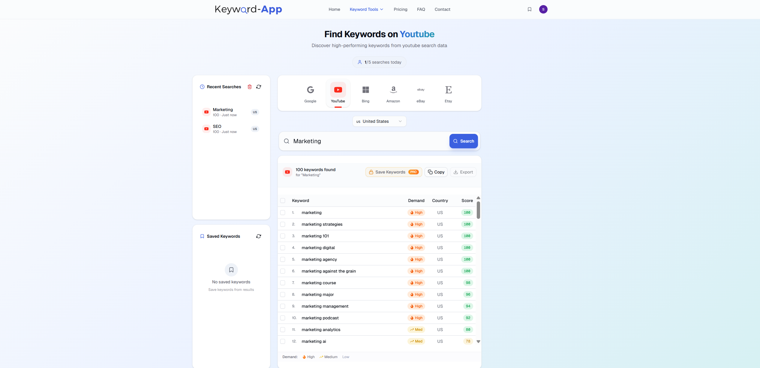 Keyword-App - Screenshot 4 showing product features and functionality