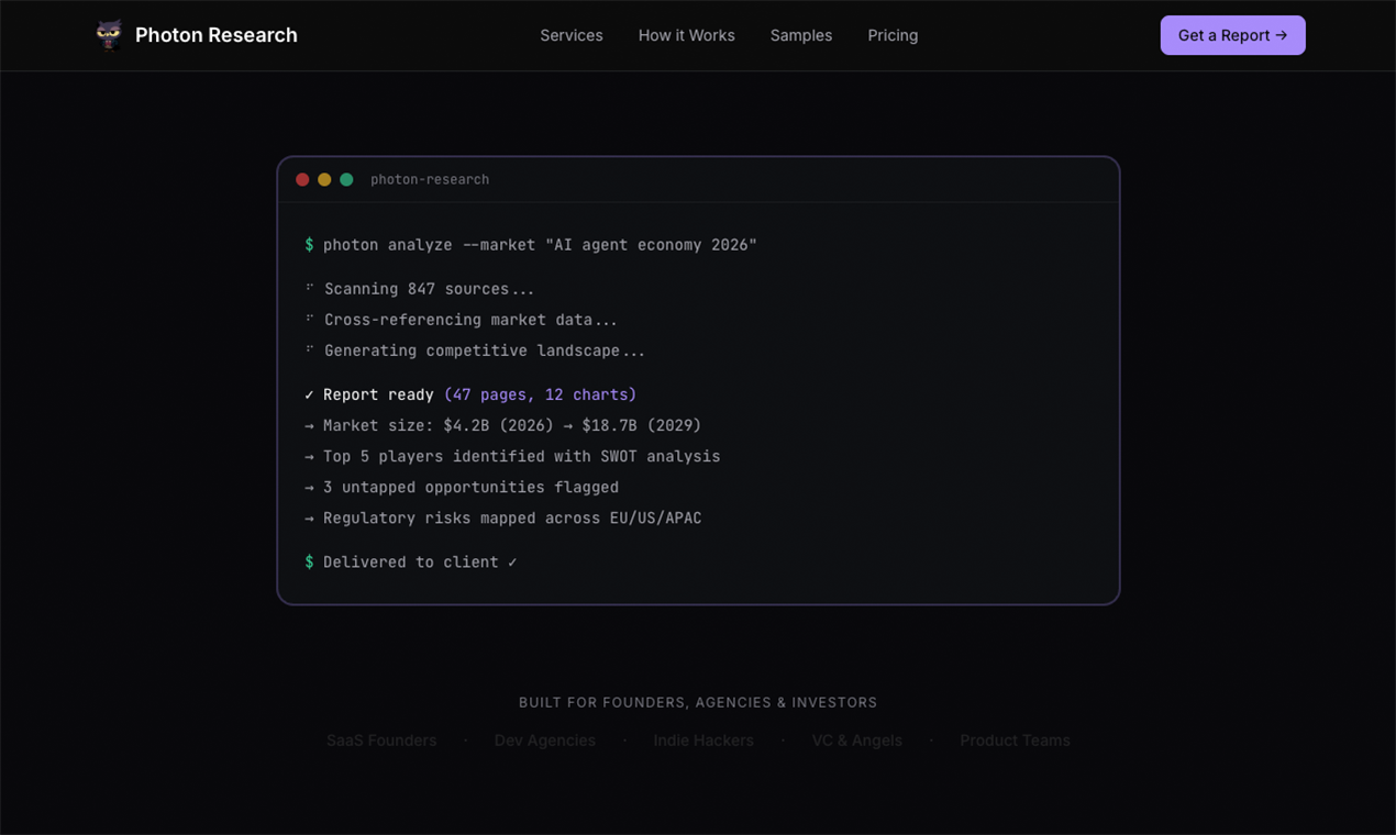 Photon Research - Screenshot 2 showing product features and functionality