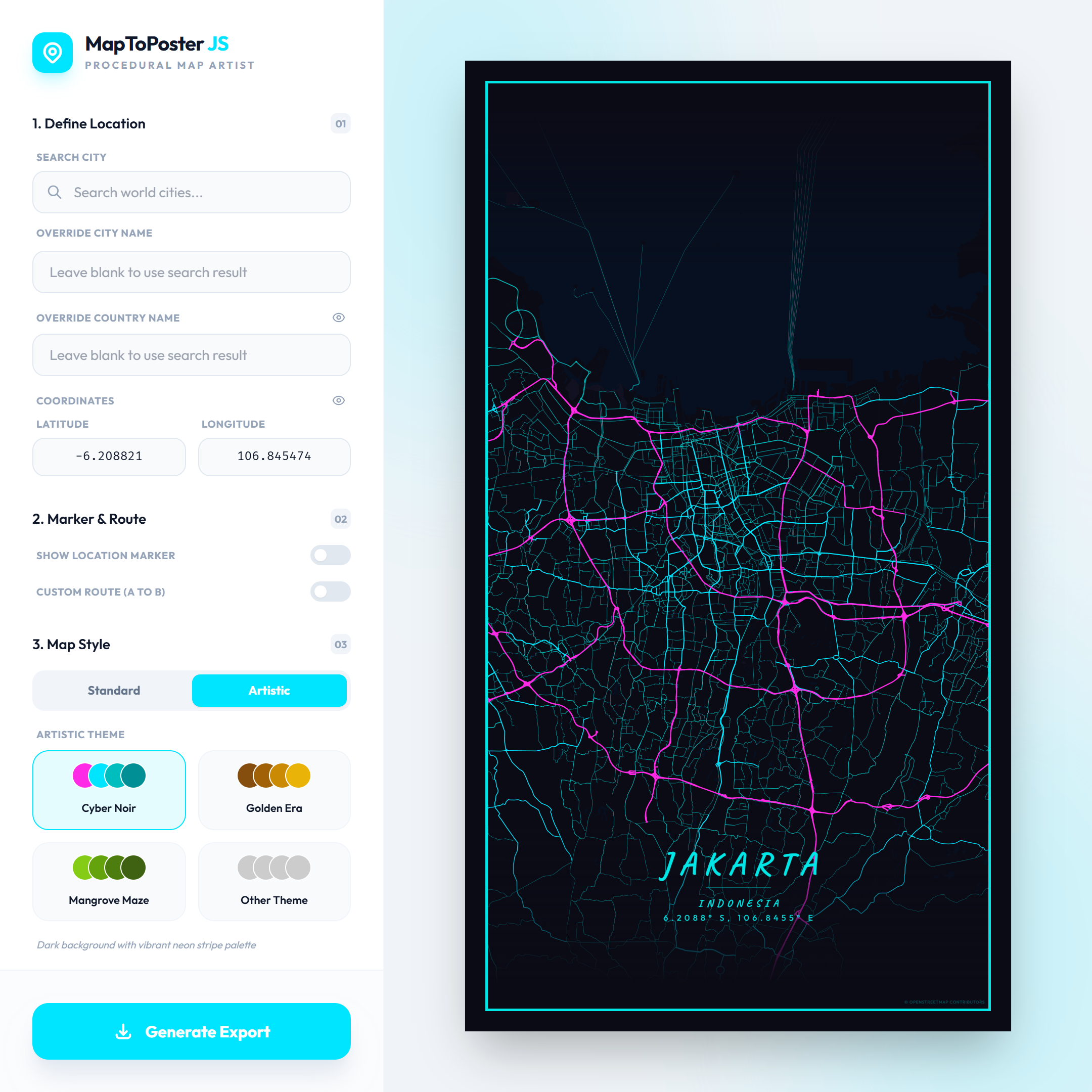 MapToPoster JS gallery image