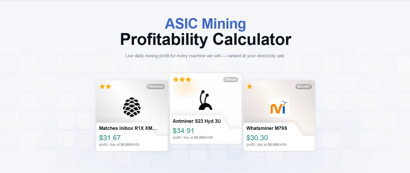 ASIC Mining Profitability Calculator gallery image