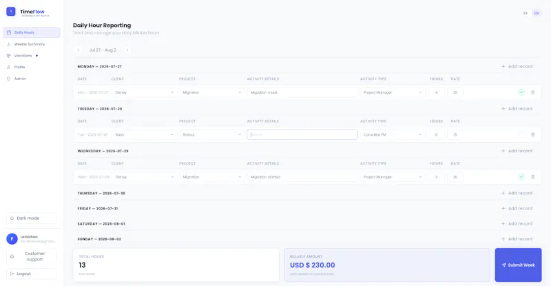 TimeFlow by NUXO. screenshot 2
