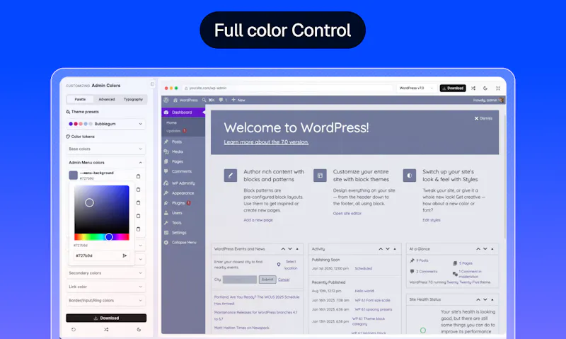 WordPress Admin Color Scheme Generator screenshot 4