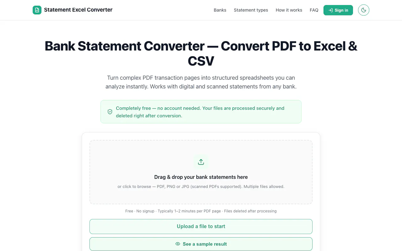 Statement Excel Converter gallery image