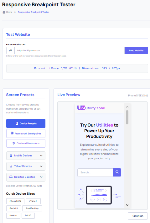 Responsive Breakpoint Tester gallery image