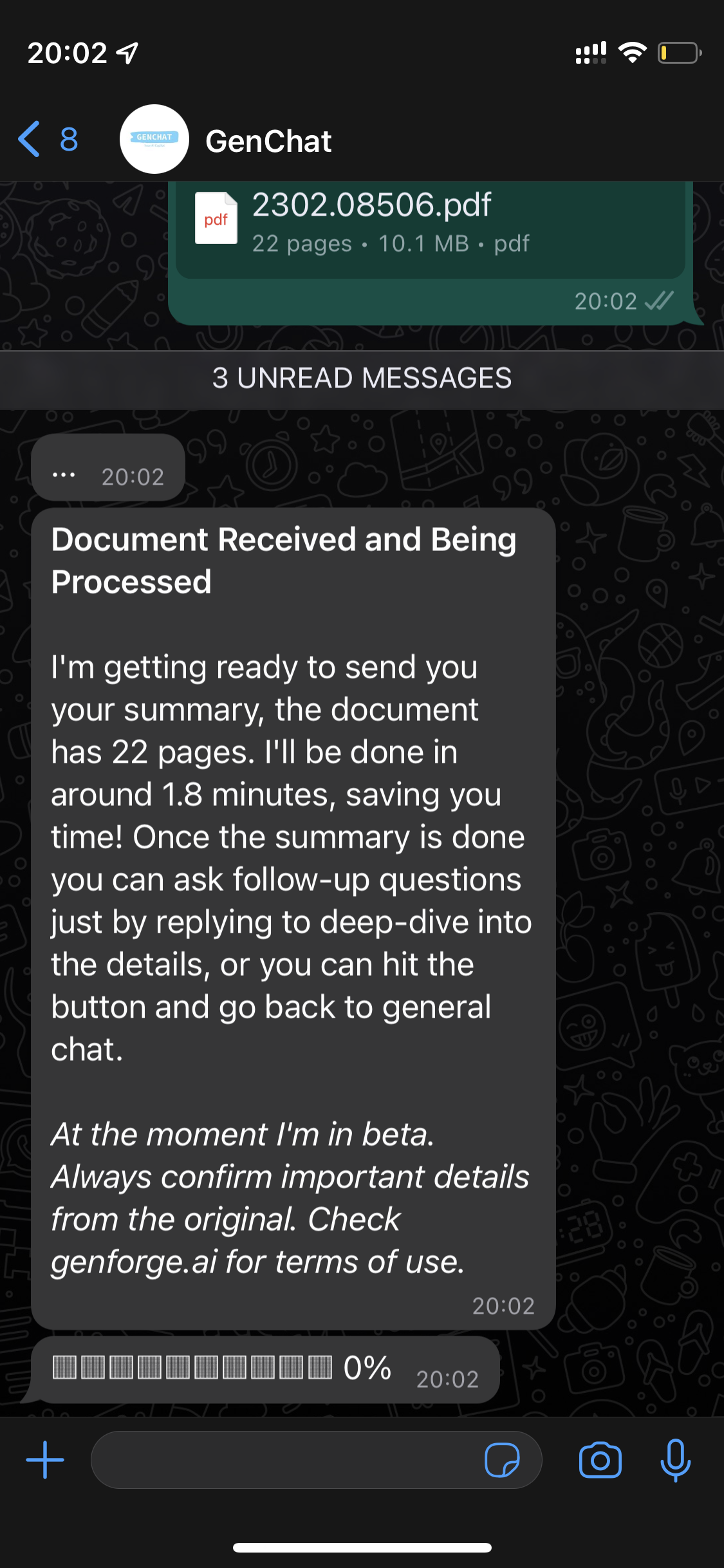 Genchat - chatgpt บน whatsapp ด้วย Dall-e, Search และ PDF สรุป media 10