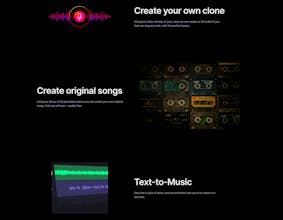 Ilustración de una comunidad diversa de usuarios de Musicfy que disfrutan y comparten sus voces transformadas.